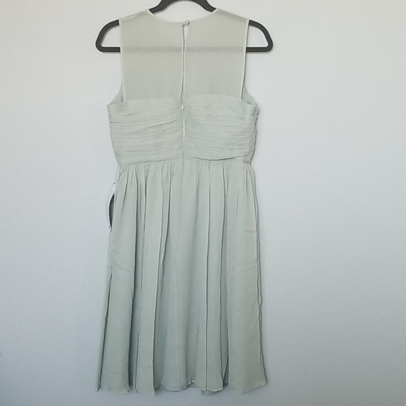 J.Crew NWT Romantic Dusty Shale Clara Illusion Chiffon Sleeveless Dress size 8 - Picture 5 of 9
